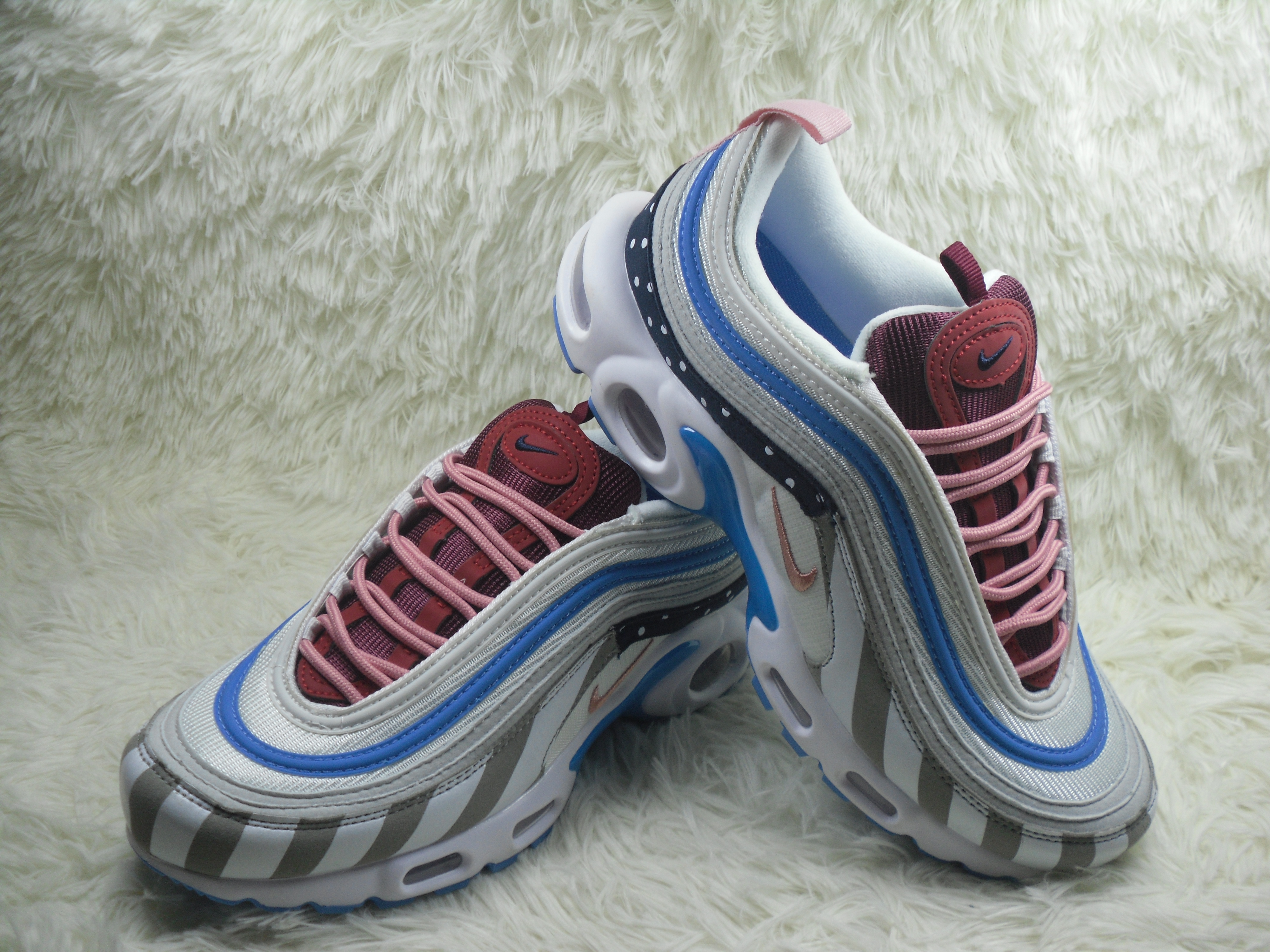 Nike Air Max TN 97 White Grey Blue Pink Shoes - Click Image to Close